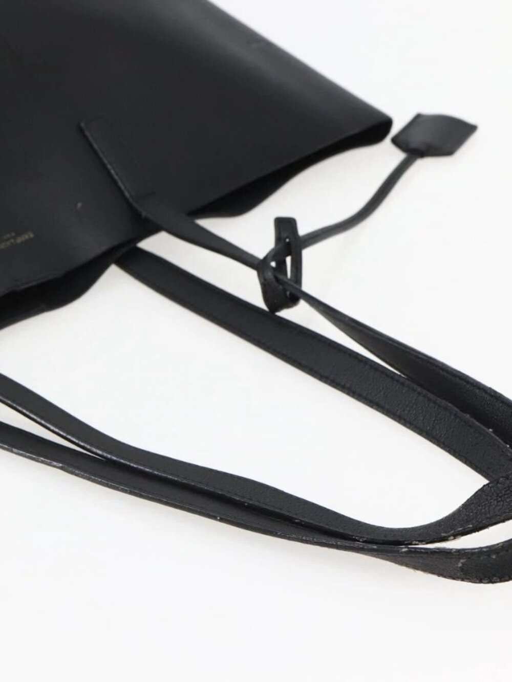 SAINT LAURENT Tote Bag Leather Black Auth hk3059 - Picture 8 of 16
